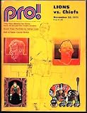 Detroit Lions (home) vs Kansas city Chiefs NFL Football Program 1971