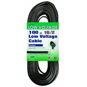 Coleman Cable 09502 16 2 Low Voltage Direct Burial Garden Light Cable, Black, 100-Feet by Coleman Cable