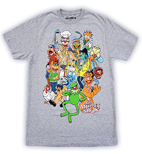 The Muppets Crew Collage Adult Heather Grey T-shirt