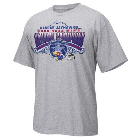 Buy Men`s Kansas Jayhawks Ash NCAA Basketball National Champions Locker Room T-shirt
