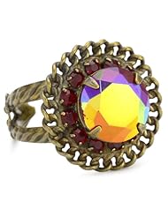 Sorrelli "Ruby Cocktail" Red and Gold Crystal Adjustable Ring
