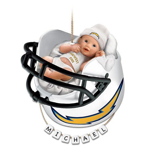 San Diego Chargers Personalized Baby's First Christmas Ornament by The Bradford Exchange