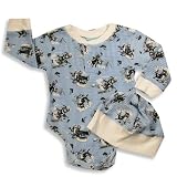 PJ Salvage - Newborn And Infant Boys Thermal Long Sleeve Onesie, Blue