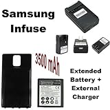 Samsung Infuse 4G Extended Battery 3500mAh SGH-i997 AT&T + External Dock Tr ....