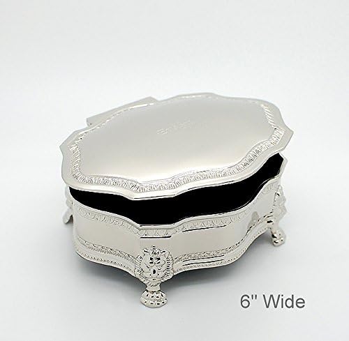Personalized Jewelry Box, Victorian Design 6 Inches Wide, Comes Custom Engraved with text