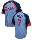 Majestic Joe Mauer Minnesota Twins Embroidered Wheelhouse Jersey (XL=48)