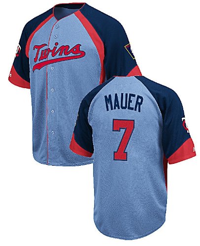Majestic Joe Mauer Minnesota Twins Embroidered Wheelhouse Jersey (XL=48)