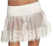 Tear Drop Crinoline Short Petticoat Slip White