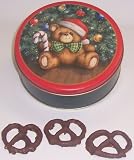 Scott's Cakes 1 lb. Milk Chocolate Covered Pretzel in a Teddy Bear Tin