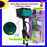 4 WAY OUTDOOR GARDEN PLUG 4 SOCKETS WATER PROOF