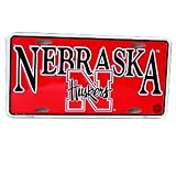 University of Nebraska Lincoln UNL Cornhuskers- RED Metal License Plate - NebraskA FlatTop Arch Nlogo design