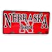 University of Nebraska Lincoln UNL Cornhuskers- RED Metal License Plate - NebraskA FlatTop Arch Nlogo design