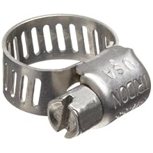 Precision Brand M4HSPX 316 Stainless Steel Micro Worm Gear Hose Clamp, 7/32" - 5/8" (Pack of 10)