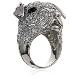 nOir Novelty Bulldog Ring Rhodium Silver, Size