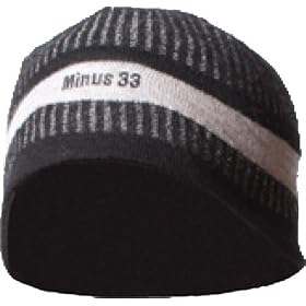 Minus33 100% Merino Wool Base Layer 601 Beanie Hat Black/Grey One Size