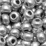 Czech Seed Beads Size 6/0 Silver Supra Metallic (1 Ounce)
