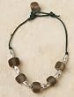 Black Recycled Glass and Hill Tribe Silver Bracelet - Bead and Cord Color May Vary Slightly