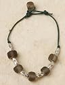 Black Recycled Glass and Hill Tribe Silver Bracelet - Bead and Cord Color May Vary Slightly