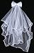 Handmade White Girls Bow Floral Wedding Communion Headpiece Veil Hair Accessories