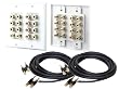 Pyle Hot RCA/Audio Installation Package for Home/Office/Schools/Public -- PHIW71 7.1 Home Theater 14 Post Binding/Banana Plug with Dual RCA Subwoofer Posts Wall Plate (White) + Pair of PPBB30 30ft. Speaker Plug - Banana To Banana.