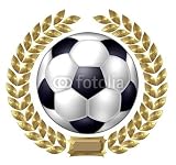 Wallmonkeys Peel and Stick Wall Decals - Fussball - Lorbeerkranz - 18