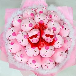 Forever Love Flower Bouquet of Dolls, 21 Cool Pigs