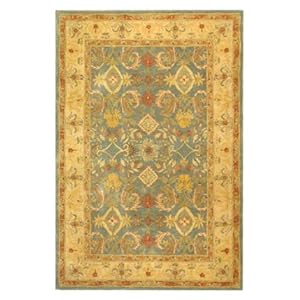 Safavieh Anatolia Collection An543c Handmade Light Blue And Ivory Hand-spun Wool Area Runner