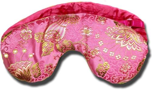 Candi Andi - Adjustable Travel Sleep Eye Mask - Dual Sided Satin Brocade &amp; Crushed Velvet - Lavender Scented - Pretty in Pink - TEML-PK