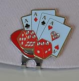 Sparkled Crystal Golf Ball Marker & Hat/ Visor Clip - Casino