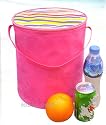 12 Litre round pink cool bag