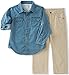 Calvin Klein Baby Boys' Shirt With Two Pockets and Twill Pants Set