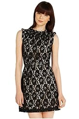 Sexy Polyester Belted Lace Turtleneck  Dress