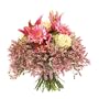 Blumenstrau� 'Lebenslust' Frisch vom Floristen vor Ort mit wei�en Rosen und pink Lilien