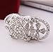 Susenstone®Crystal Hollow Flower Full Armor Knuckle Rings Finger Ring