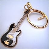 フェンダー・プレシジョン・ベース 黒 キーホルダー (携帯ストラップ付）Fender Precision Bass Keychainの画像