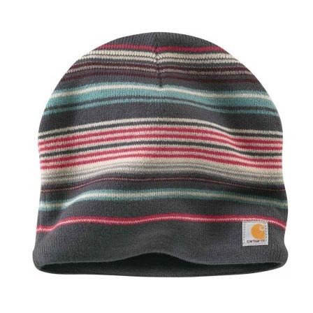Carhartt Women's Striped Knit Hat/Fleece Lined,Asphalt (Closeout),One Size