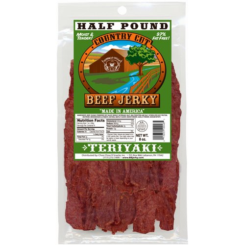 Buffalo Bills 8oz Teriyaki Country Cut Beef Jerky Pack by Choo Choo R Snacks, Inc.