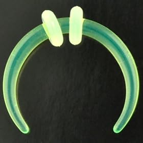 One Acrylic Pincher: 12g Green (SOLD INDIVIDUALLY. ORDER TWO FOR A PAIR.)