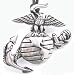 MARINES SYMBOL Silver Tone Pewter PENDANT Necklace