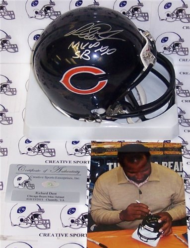 Richard Dent Autographed/Hand Signed Bears Mini Helmet