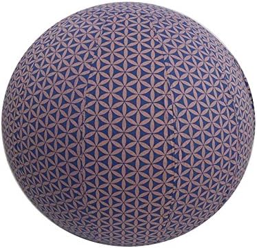 65cm Exercise Ball Cover, yoga ball cover, balance ball cover, birthing ball cover, 100% cotton - Cobalt Blue Flower of Life