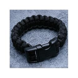 Para-Cord Survival Bracelet "Black" 9 Inch