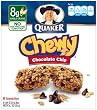 Quaker Chewy Granola Bar, Chocolate Chip, 8-Count Bars (Pack of 12)