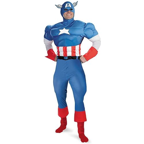 Disguise Mens Marvel Captain America Classic Muscle Costume