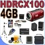 Sony HDR-CX100 AVCHD 8GB Flash Memory w/ 10x Optical Zoom HD Camcorder (Red) BigVALUEInc Accessory Saver 4GB FH100 Battery/Rapid Charger Filter Kit/Lenses Bundle + MORE