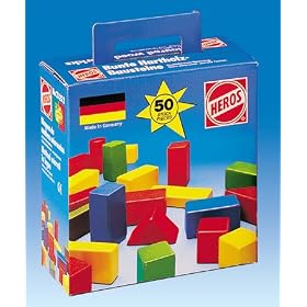 50 Pc Coloured Wooden Blocks Set