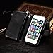 iPhone 5s Case, iPhone 5 Case, Joopapa iPhone 5s/5 Wallet Case, Luxury Pu Leather 2 in 1 Magnetic Wallet Credit Card Holder Flip Case Cover with Built-in 6 Card Slots for Apple iPhone 5s 5 5G (Black)