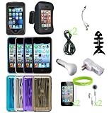 CrazyOnDigital Touch5TPUWood17items Case - Charger and Screen Protector for Apple iPod Touch 5G - Retail Packaging