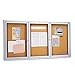 Quartet 2366 Cork Board W/Glass Door, 3 Door, 6-Ft x3-Ft, Aluminum Frame