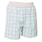 Baby Blue White Plaid Check Cotton Flannel Plaid check boxers boxer shorts available in 5 adult sizes exposed waist false fly